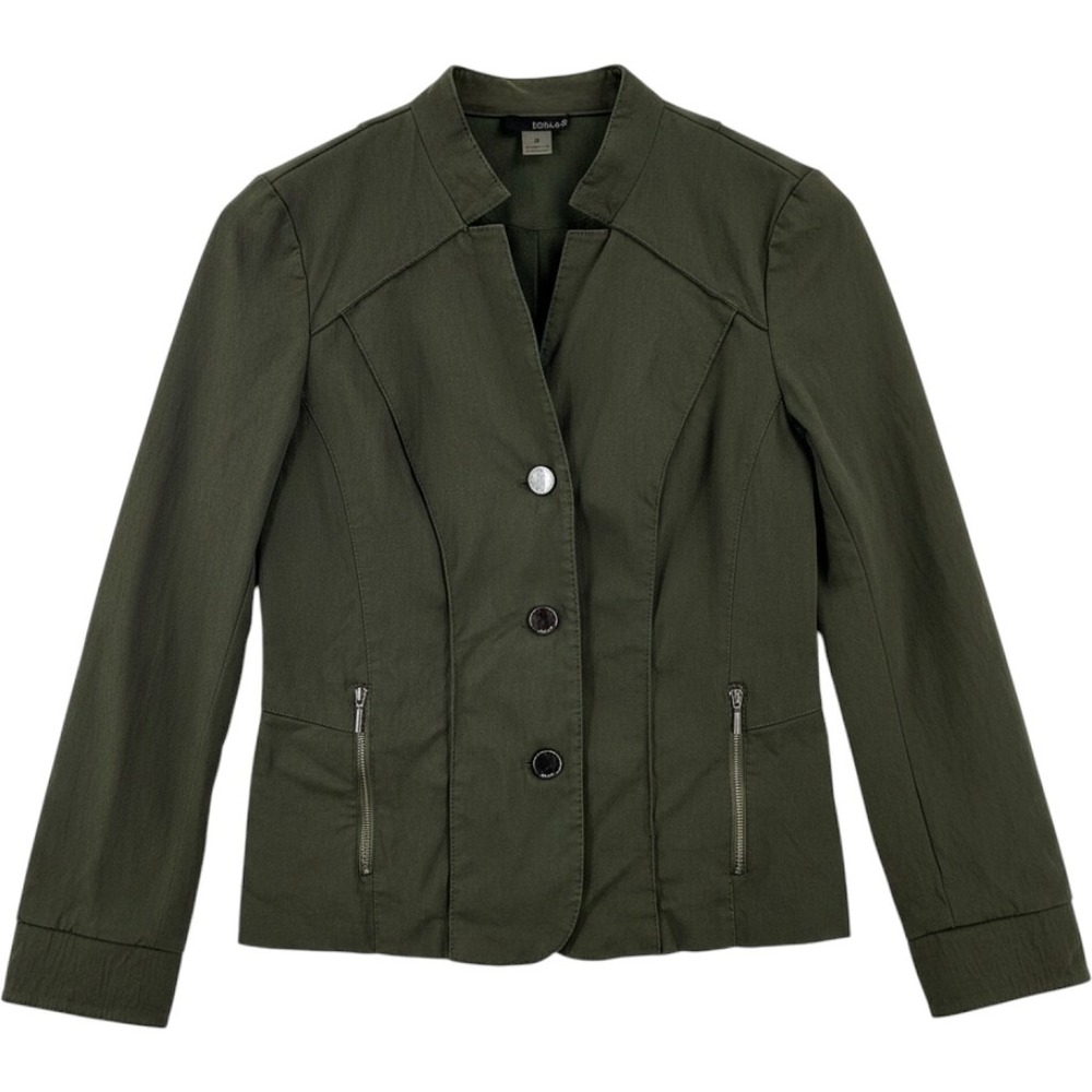 Renuar‎ Womens Military Style Blazer Jacket Olive Green Size 6